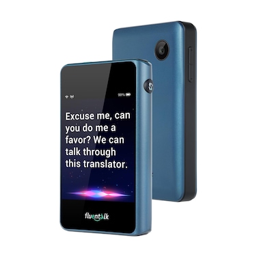 Fluentalk Timekettle T1 Mini Translator Device No WiFi Needed, Built in 1-Year Global Mobile Data, Supports 40 Languages and Photo Translation, Instant Language Translator for Travelling (Blue)