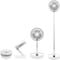 USB Rechargeable Folding Pedestal Stand Fan (7200mAh, White)
