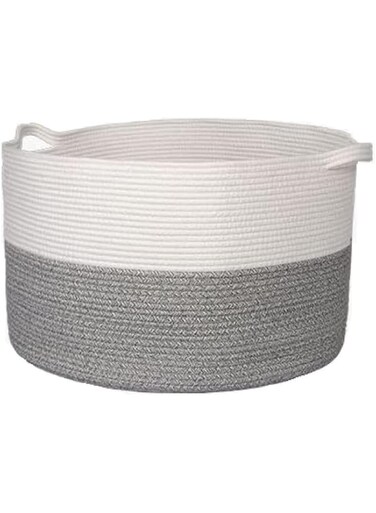 Mosycle Cotton Rope Basket Woven Baby Laundry Basket For Blankets Toys Storage Basket With Handle Comforter Cushions Storage Bins Thread Laundry Hamper Blanket, Towels, Home Storage Container