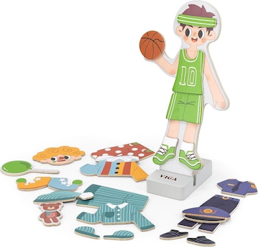 Viga Wooden Magnetic Puzzle Educational Dress Up - Boy