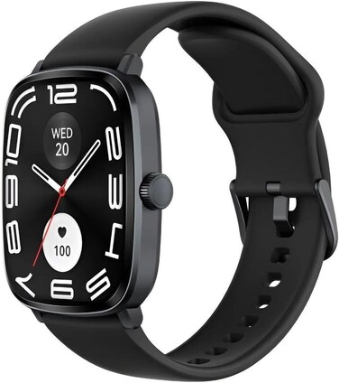 Haylou RS5 Smartwatch, 2.01" AMOLED Display with Silicone &amp; Braided Straps,Over 150 Watch Faces, Bluetooth Call With One Switch and 150+ Workout Modes, Health Management and 9-Day Battery Life - Black