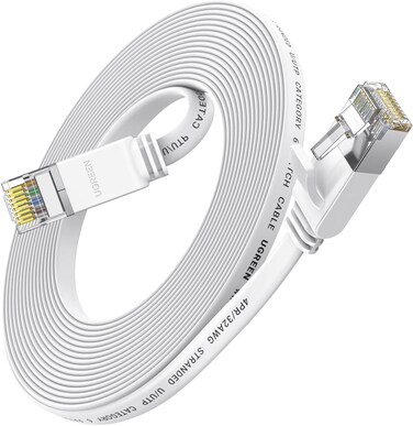 UGREEN Ethernet Cable Cat6 30M Gigabit Flat Network Coed 1000Mbps High-Speed Shielded Internet Cable RJ45 Ethernet Wire Patch Compatible for Laptop, PC, PS5 PS4, TV, Modem, Router, Hub, Switch
