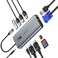 CHOETECH 12-in-1 USB-C Multiport Adapter with Digital Display - Grey