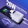 شاحن حائط سريع بمنفذين PD+ QC بقدرة 38 وات، CHOETECH PD5002-UK-WH - أبيض
