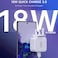 شاحن حائط سريع بمنفذين PD+ QC بقدرة 38 وات، CHOETECH PD5002-UK-WH - أبيض