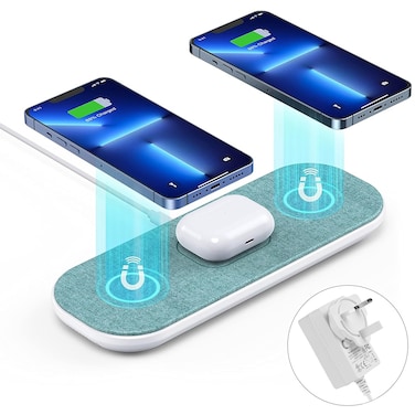 قاعدة شحن لاسلكية مغناطيسية 3 في 1 ماجليب 3 في 1، CHOETECH T569-S - اخضر وابيض