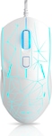 MageGee G6 Wired Gaming Mouse, Ergonomic USB Optical Mouse with 7 Colors Breathing LED Backlit, 6 Adjustable DPI Levels from 600 to 3200 for Laptop PC Computer Games &amp; Work, White