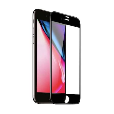 واقي شاشة زجاجي منحني ثلاثي الأبعاد من جرين لايون لهواتف iPhone 8/7، زجاج عالي الجودة، صلابة 9H، مقاوم للخدوش والتشقق، وضوح عالي الدقة، تركيب سهل، تشطيب متين، أسود

