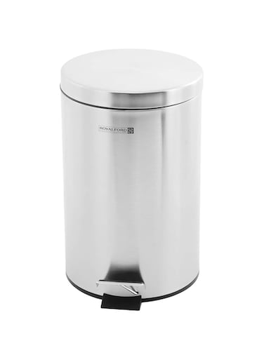 Royalford Trash Bins, Stainless Steel, Silver