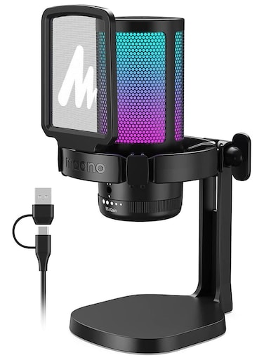 MAONO DGM20 GamerWave Condenser USB Gaming RGB Microphone BLACK