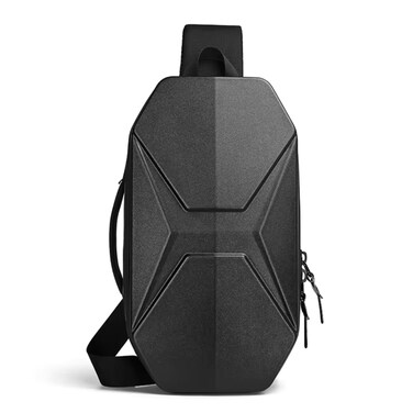 Waterproof Crossbody Sling Backpack With Multi-Compartment Storage, Mini Laptop And Tablet Compatible, Black, 9509