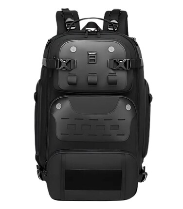 OZUKO 9590S Anti-Theft Tactical Travel Backpack &ndash; Water-Resistant, 15.6-Inch Laptop Compatible, Men's Multi-functional Backpack for Travel &amp; Hiking, Small (Black)