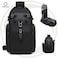 Water-Resistant Oxford Tactical Anti-Theft Sling Bag for Men, 40 x 14 x 22 cm, Large Capacity Travel and Outdoor Bag, Black, 9844