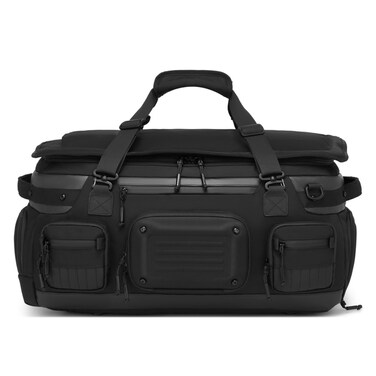Waterproof Travel Duffel Backpack for Gym Weekender and Travel Use with 2 in 1 Design 53L Large Capacity, Black, 9904