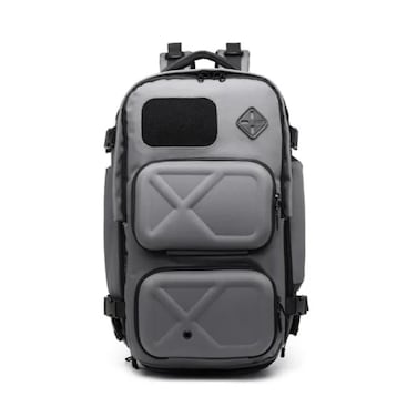OZUKO 9309 Anti-Theft Tactical Backpack &ndash; Water-Resistant Travel Laptop Bag with USB Charging Port, Hiking and Outdoor Rucksack (Grey, 52 * 28 * 24CM 2.4KG With Waist Bag)