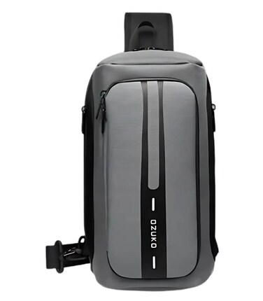 Stylish Single Shoulder Crossbody Bag for Everyday Travel, Lightweight Functional Daily Bag, Grey, 9315