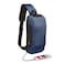 Anti-Theft Sling Crossbody Shoulder Backpack for Men With USB Port and Reflective Details, Everyday Carry Bag, Medium, Blue, 9223