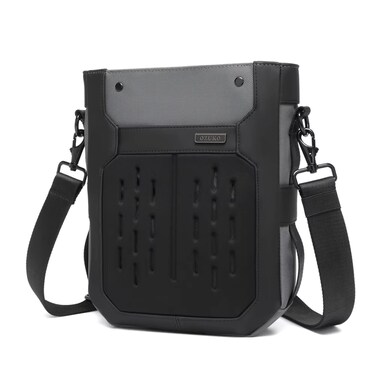 Water-Resistant Oxford Crossbody Sling Messenger Bag With Magnetic Closure, Anti-Theft Design, Multi-Compartment Daily Urban Bag, Grey, 9783