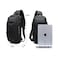 Anti-Theft Sling Crossbody Shoulder Backpack for Men With USB Port and Reflective Details, Everyday Carry Bag, Medium, Black, 9223