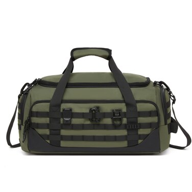 OZUKO 9880 Durable Oxford Gym and Travel Duffel Bag for Unisex, Water-Resistant, 52&times;25&times;30 cm, 40L Capacity with Shoe Compartment (Green)