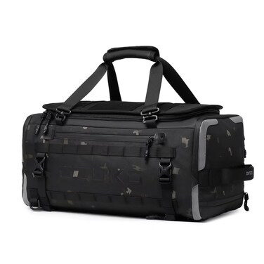 OZUKO 9641 Water-Resistant 43L Weekender Duffel Bag for Men, Oxford Fabric Travel & Sports Bag with Shoe & Laptop Compartment (Camo)
