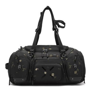 Waterproof Travel Backpack for Gym Camping and Weekender Use with 46L Large Capacity Sneaker Compartment, Camo, 9834