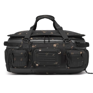 Waterproof Travel Duffel Backpack for Gym Weekender and Travel Use with 2 in 1 Design 53L Large Capacity, Camo, 9904