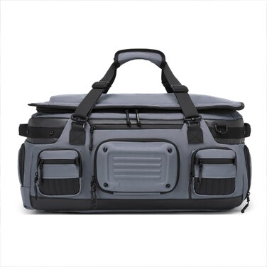 Waterproof Travel Duffel Backpack for Gym Weekender and Travel Use with 2 in 1 Design 53L Large Capacity, Grey, 9904