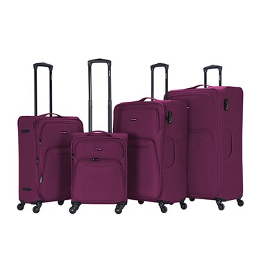 VIPTOUR VIPTOUR Set of 4 Light Weight Polyester Jacqard Trolley Luggage With Number Lock 20/24/28/32 Inches