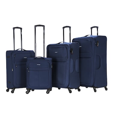 VIPTOUR VIPTOUR Set of 4 Light Weight Polyester Jacqard Trolley Luggage With Number Lock 20/24/28/32 Inches