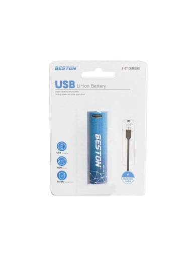 Beston 3.7V 18650 Rechargeable Lithium Battery Type C - Pack of 1