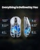 GravaStar Mercury M1 Pro Gaming Mouse, 26,000 DPI, 78g Hollow Lightweight Design, 5 Programmable Buttons, 5 Dynamic RGB Light Sync Modes 4K Wireless Dongle SilverMist Grey