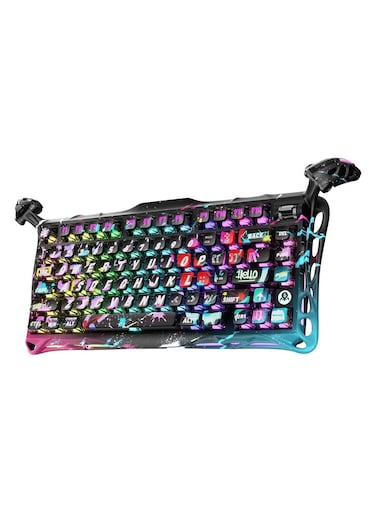 GravaStar Mercury V75 Pro 75% Hall Effect Magnetic Switch Gaming Keyboard - GS V75 PRO_CG_BLK, Neon Graffiti
