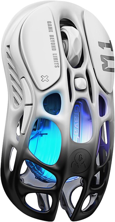 Fipka GravaStar Mercury M1 Pro Wireless Gaming Mouse, Lightweight Magnesium Alloy, 26,000 DPI, PAW3395DM Sensor, 5 Programmable Buttons-Gradient Black