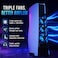 DOBE Cooling Fan for PS5 &mdash; Rear-Mount 3-Fan Cooler with LED Light &amp; USB Pass-Through Port