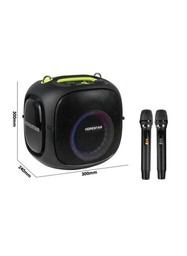HOPE STAR PARTY ONE ULTIMATE 240W Wireless Speaker   With 2 Wireless Microphones   RGB Lights   Deep Bass   Portable Bluetooth Speaker for Outdoor Events