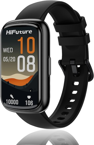 HiFuture EV02 Bluetooth Smart Calling Watch, 1.47 Inch IPS Display, 7 Days Daily Use, 100+ Sport Mode, Heart Rate Monitoring, IP68 Waterproof Smart Watch Black Color, HSSW6
