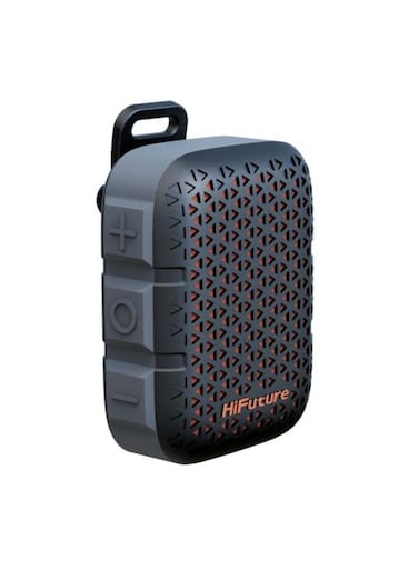 HiFuture Pocket S Mini Portable &amp; Wearable Speaker   8H Playtime   Magnetic Clip   IPX7 Waterproof   Type-C Charging   77g Lightweight &ndash; Premium Design Black