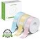 NELKO P21 Label Maker Tape, Adapted Label Print Paper, 12x40mm (0.47"x1.57"), Standard Laminated Office Labeling Tape Replacement, Multipurpose of Home, 180 Tapes/Roll, 3-Roll, Yellow/Blue/Pink
