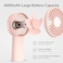 JISULIFE Handheld Fan, 4000mAh Portable Hand Fan, Mini Personal Rechargeable Hand Held Fan, Max 16Hrs Battery Operated USB Small Fan with 3 Speeds for Outdoor Travel Commute Office Women Men-Pink