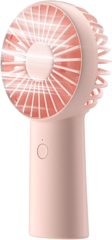 JISULIFE Handheld Fan, 4000mAh Portable Hand Fan, Mini Personal Rechargeable Hand Held Fan, Max 16Hrs Battery Operated USB Small Fan with 3 Speeds for Outdoor Travel Commute Office Women Men-Pink