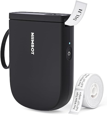 NIIMBOT Label Maker Bluetooth Mini Label Printer D11 Upgraded Version, Portable Label Maker with Tape Thermal Sticker Small Labeler, 300 DPI High Clearity Rechargeable, Black