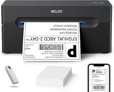 Nelko Bluetooth Thermal Shipping Label Printer, Wireless 4x6 Shipping Label Printer for Shipping Packages, Support Android, iPhone and Windows, Widely Used for Amazon, Ebay, Shopify, Etsy, USPS
