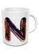 Impress Ceramic Coffee Mug with Night Chrome Letter N (White)