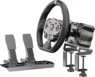 MOZA R3 Racing Wheel and Pedals Bundle for Xbox &amp; PC,Powerful 3.9Nm DD Servo Motor with Aviation-Grade Aluminum Construction,Durable ISF PU Grips 11-inch Racing Wheel