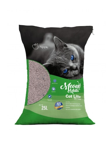 Meow Mates Bentonite Cat Litter 20kg / 25L &ndash; Apple Scent, Strong Odor Control