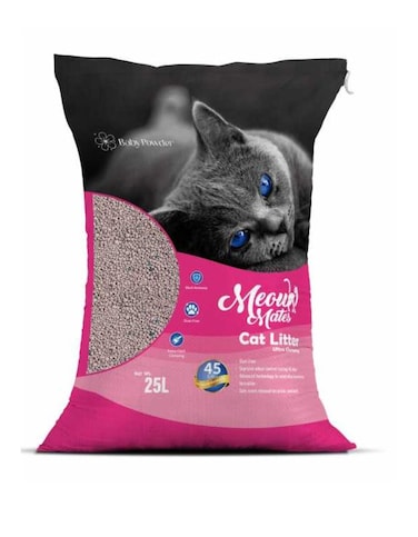 Meow Mates Bentonite Cat Litter 20kg / 25L &ndash; Baby Powder Scent, Strong Odor Control