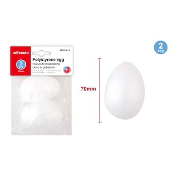 Motarro ME003-70 Polystyrene Paintable Egg - White