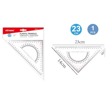 Motarro Mi048-2 Plastic Triangle Protractor - Pack of 2