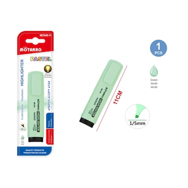 MOTARRO Highlighter MC045-11 Quick Dry Chisel Tip Marker Pens for School, Office &amp; Study &ndash; Smooth Ink, Long-Lasting Highlighting Pens for Notes, Books &amp; Documents
